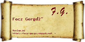 Fecz Gergő névjegykártya